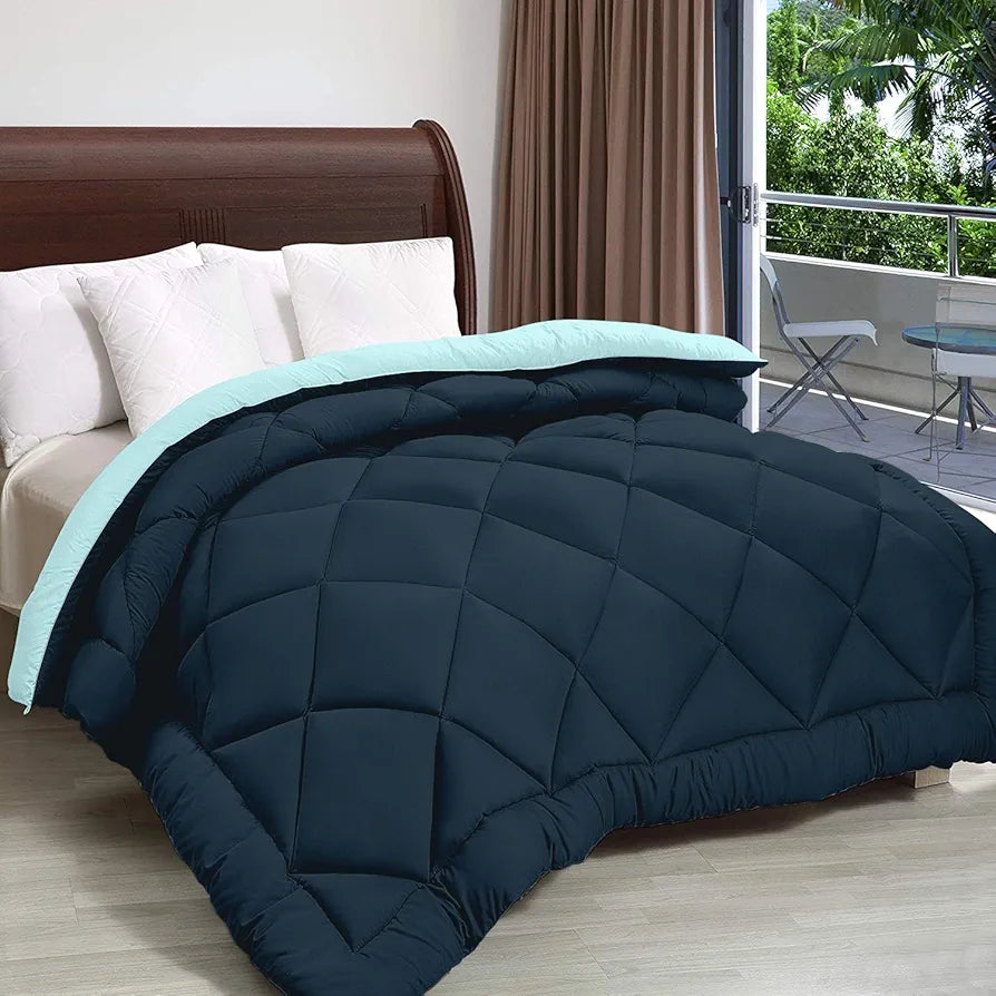 Cloth Fusion Reversible AC Comforter Single Bed 220 GSM,Soft Microfibre Quilt Blanket for Winter